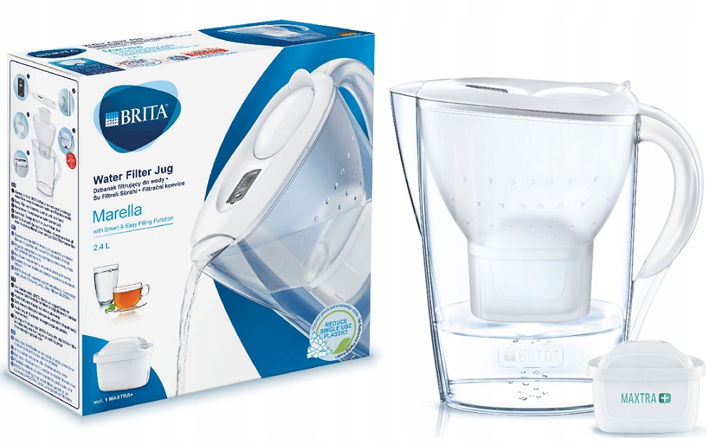 Filtračná kanvica Brita Marella Cool Memo 2,4 l, biela